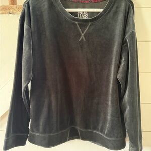 Dark Gray Velvet Sweatshirt